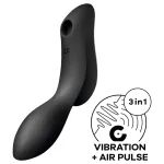 Satisfyer Curvy Trinity 2 - léghullámos 2in1 vibrátor (fekete)