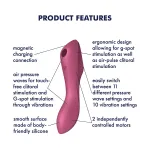 Satisfyer Curvy Trinity 3 - léghullámos 2in1 vibrátor (piros)