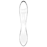 Satisfyer Dazzling Crystal 1 - kétvégű üveg dildó (átlátszó)