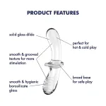 Satisfyer Double Crystal - kétvégű üveg dildó (átlátszó)
