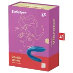 Satisfyer Double Whale - 2 motoros párvibrátor (kék)