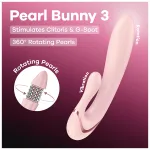 Satisfyer - Pearl Bunny 3 forgógyöngyös nyuszivibrátor (pink)