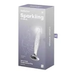 Satisfyer Sparkling Crystal - bordázott üveg dildó (átlátszó)