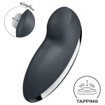 Satisfyer Tap & Climax 2 - 2in1 csikló vibrátor (szürke)