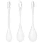 Satisfyer Yoni Power 1 - gésagolyó szett (fehér, 3 részes)