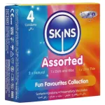 Skins - vegyes óvszer - pontozott, natural, extra vékony (4 db)