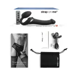 Strap-on-me S - felcsatolható, léghullámos vibrátor - (fekete)