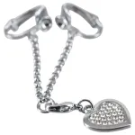 Strasszos szíves intim ékszer (ezüst)