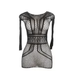 Subblime 951931 - nyitott hátú necc ruha (fekete) - XS-M