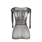 Subblime 951931 - nyitott hátú necc ruha (fekete) - XS-M