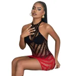 Subblime 952242 - színátmenetes necc ruha- (piros) - XS-M