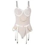 Subblime 954291 - láncos, áttetsző body szett (fehér, L-XL)