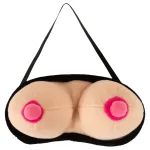 Vicces plüss alvómaszk 3D mellekkel (testszínű)