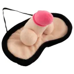 Vicces plüss alvómaszk 3D pénisszel (testszínű)