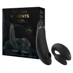 Womanizer Golden Moments 2 - csikló- és párvibrátor (fekete)