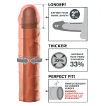 Pipedream - X-TENSION Perfect 2 - élethű péniszköpeny (20,3 cm, natúr)