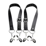 XR Brands - szeméremajak-széthúzó csipeszek (fekete)