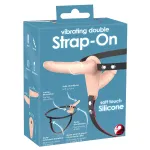 You2Toys - Strap-On - felcsatolható dupla vibrátor (testszínű)